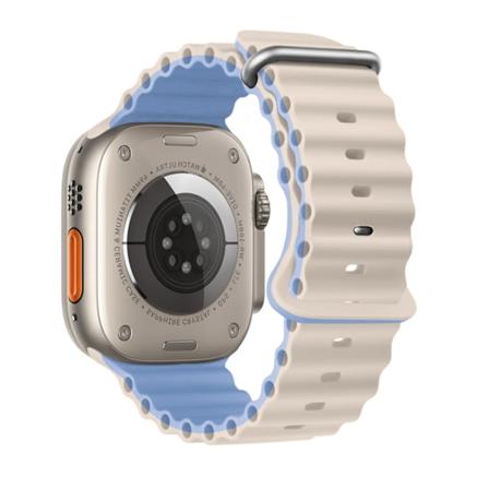 Ocean rem F?r Apple Watch Ultra 2 ranneke 49mm 45mm 44mm 40mm 41mm 42mm 49 mm silikon ranneke iWatch sarja 9 7 6 3 se 8 Antique-Mist Blue Y