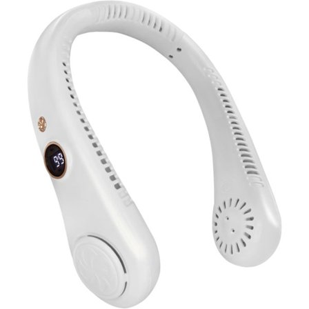 Bærbar nakkevifte, nakkevifter USB oppladbar, 5 hastigheter hengende bladløs vifte, 360 graders luftstrøm nakkevifter