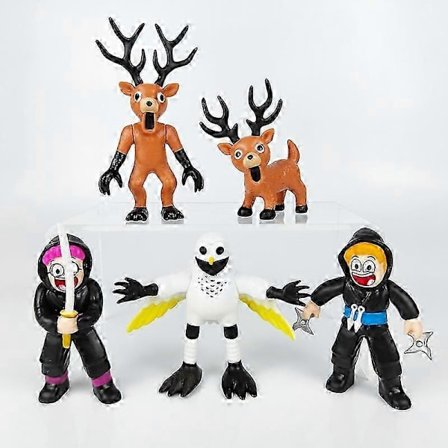 10 kpl/setti 99 Nätter i Skogen -hahmot Figuriini Pöllö Vuohi Susi Hirvi 99 Nätter i Skogen -hahmo Muovilelu Lahja_Erikoistarjoukset 5 kpl