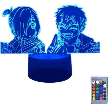 USB/Paristoilla toimiva 7/16 väriä vaihtava 3D LED-yövalo Toilet-Bound Hanako-kun -animen illuusiolamppu lasten makuuhuoneen valaistus Manga-