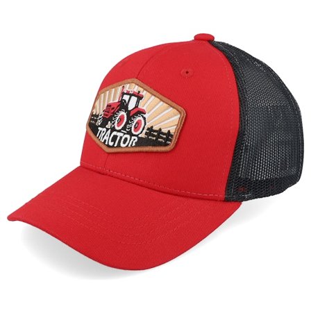 Kinder Kiddo Cap - Rot trucker Cap - Kinder Red Tractor Wide Patch Scarlet/Black Trucker @ Hatstore