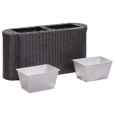 Vidaxl Odlingslåda Upphöjd Med 80x25x40 Cm Konstrotting Svart Svart