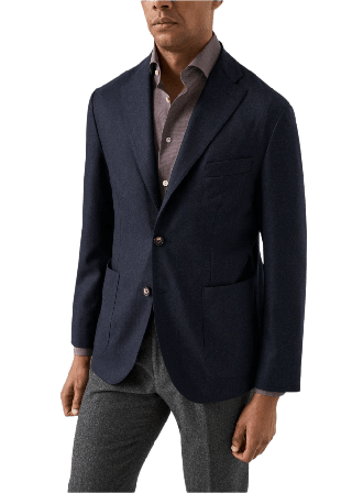 Eton Soft Jacket I Flanell Jackor Herr Blå 54