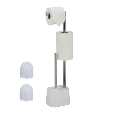 Toalettpappershållare i rostfritt stål med borste
