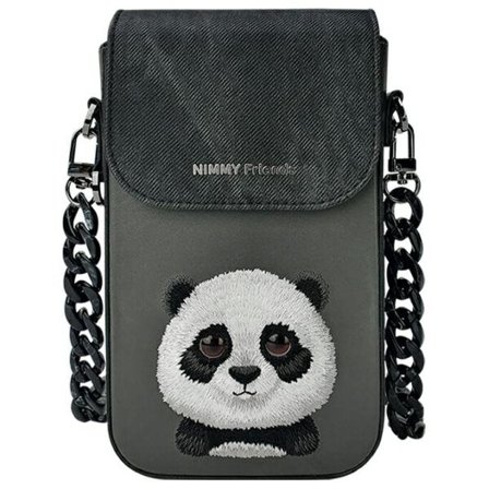 Nimmy Big Eyed Pet 2.0 Panda-telefontaske - sort