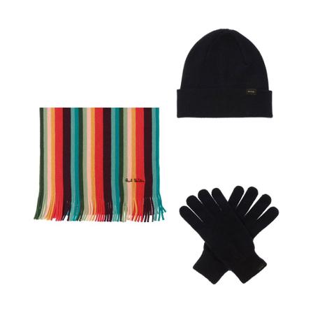 Paul Smith Hoed, scarf ; gloves set , Zwart , Heren , Maat: ONE Size Hoeden