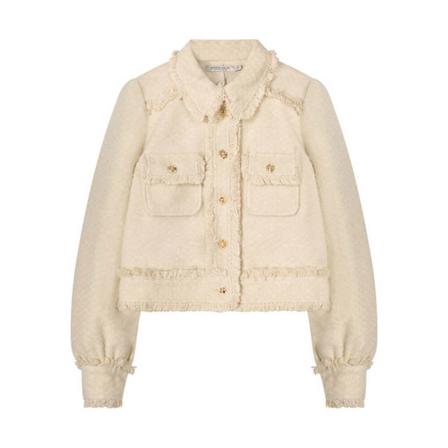 Summum Woman Short Jacket With Puff Sleeves , Wit , Dames , Maat: S