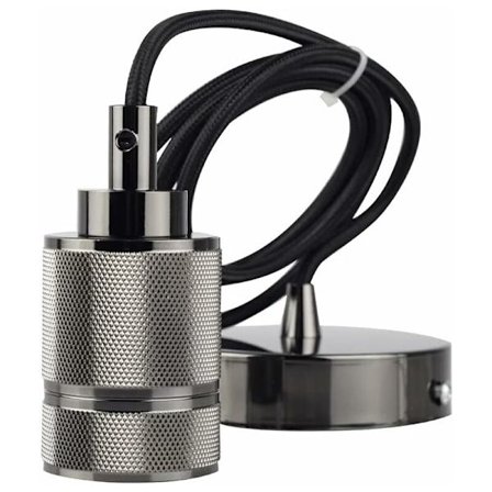 E27 Pendellampa Sockel Metall Pendel Rep 150 Retro Pendellampa Koppar Kedja Mässing Färg Koppar itular DIY Lampa Tillbehör Pendel(Svart)