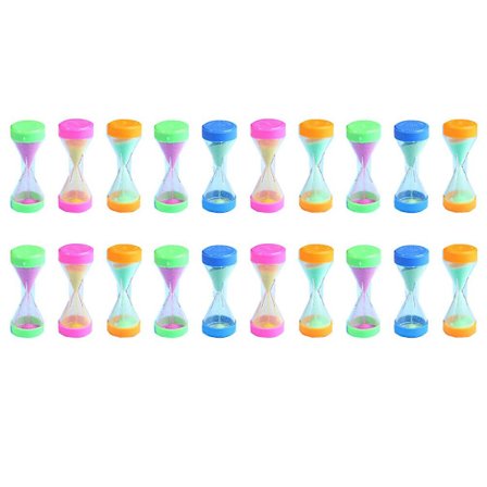 20 stk. børns timeglaslegetøj, kreative timeglas boligindretning (tilfældige farver) (6,7X2,8X2,8CM, tilfældige farver)