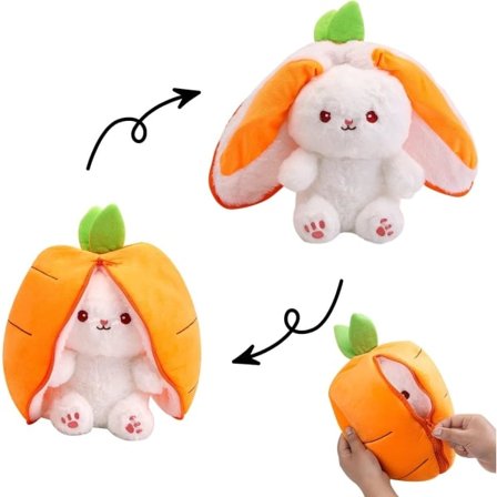 Dobbeltsidet kanin, kanin bamse, gelékanin (gulerod,