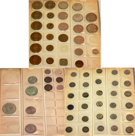 Sverige + diverse lande - Møntsamling i 1 album