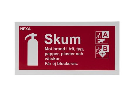 NEXA Skylt Brandsläckare Skum 10x20cm - Lyreco - Skyddsutrustning - Brandsäkerhet - Brandskyltar