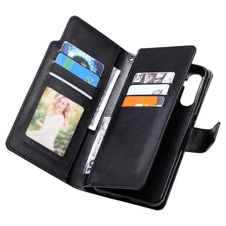 Samsung A14 5G/4G käytännöllinen lompakkokotelo 12-taskuisella Array V4:llä