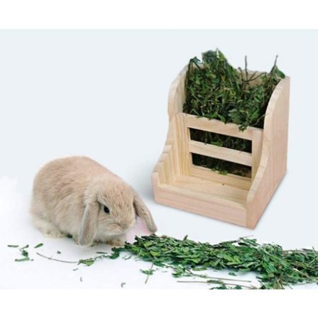 Kanin heinän syöttölaite Puinen syöttölaite Heinän annostelija Puinen pidike