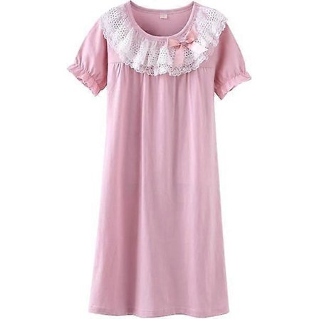 Äiti ja tyttärien yhteensopivat pitsiset yöpaidat ja rusettinauhalliset yöpuvut, 100 % puuvillaa, taaperoille