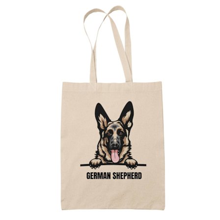 German Shepherd tygkasse hund shopping väska Tote bag schäfer