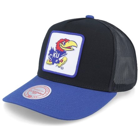 Mitchell & Ness - Negro trucker Gorra - University Of Kansas Truck It Black Trucker @ Hatstore
