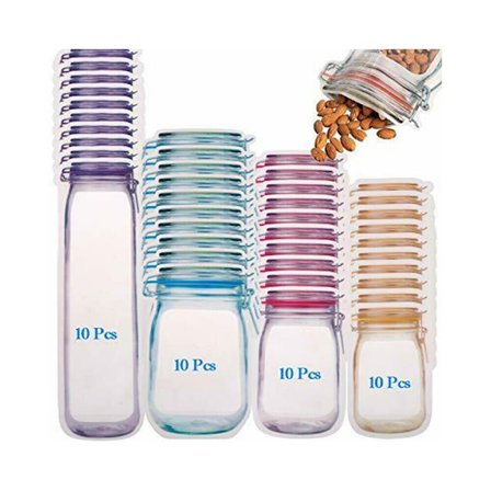 Mason-krukke selv - snackspose oppbevaringspose fuktighetsbestandig bærbar