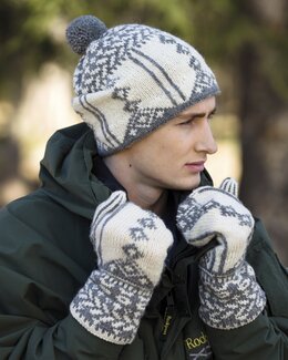 Strikkeoppskrift Lue og votter - Järbo