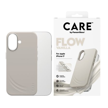 CARE by Panzer FLOW Case Vanilla w. MagSafe iPhone 17 PanzerGlass - High quality tempered glass screen protector