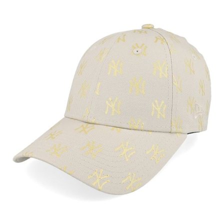New Era - MLB Beige adjustable Keps - New York Yankees Womens Metallic Mono 9FORTY Stone Adjustable @ Hatstore