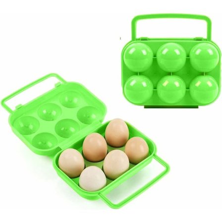 2-osainen kannettava munakenno, muovinen munakenno, taitettava kannettava munakenno, munasäilytyslaatikko kahvoilla ulkogrilliin, piknikille, 