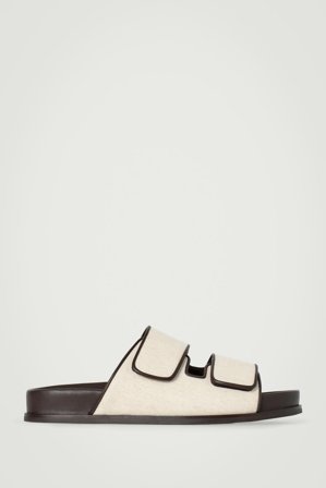 COS Men's Linen Double-Strap Sandals in Beige