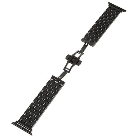 Urrem i rustfrit stål med 5 perler til Apple Watch Series 8 (41 mm) - Sort