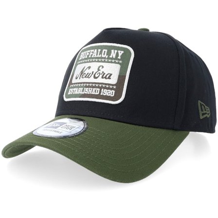 New Era - Schwarz adjustable Cap - Ne Camo Patch Black/Rifle Green A-Frame Adjustable @ Hatstore