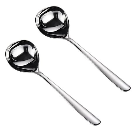 Liten sausesleiv i rustfritt stål, serveringsslev i sølv, sausesleiv