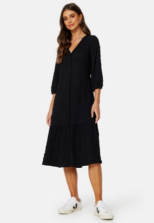 Happy Holly Kimberly flounce dress Black Klær