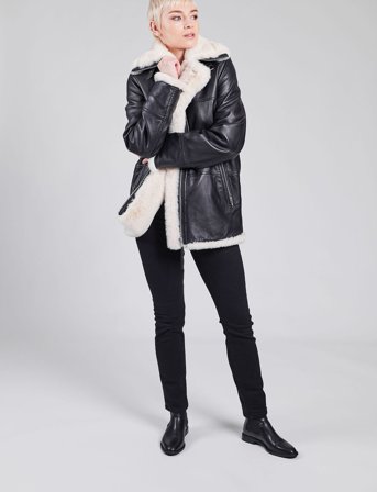 Jofama Debbie Shearling Jacket - Black - 38