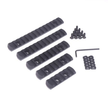5 stk. Taktiske M-Lok Picatinny Skinnner 5 7 9 11 13 Slots Mlok Sort