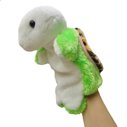 Yksi (kilpikonna, korkeus 25 cm) Lapsen käsinukke, Deluxe Plush Hand P