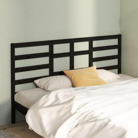 Vidaxl Sänggavel Svart 186x4x104 Cm Massiv Furu Svart