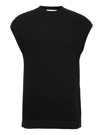 Slhrelaxed Tom Knit Waistcoat Exp Black Selected Homme