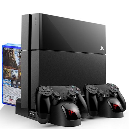 PS4 Stativ Kølestation til Playstation 4/PS4 Slim/PS4 Pro, PS4 Pro Vertikal Stativ med 12 Spil Slots