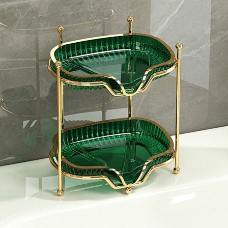 Tvåldiskhållare Svampbehållare GRÖN DUBBELLAGER DUBBEL GREEN double layer-double layer