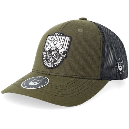 Bearded Man - Green - trucker - Cap - No Shave Codex Mash/Black Trucker - Hatstore