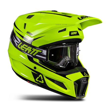 Leatt Moto 3.5 V26 MX Helmet Kit with Goggles Neon Yellow XL