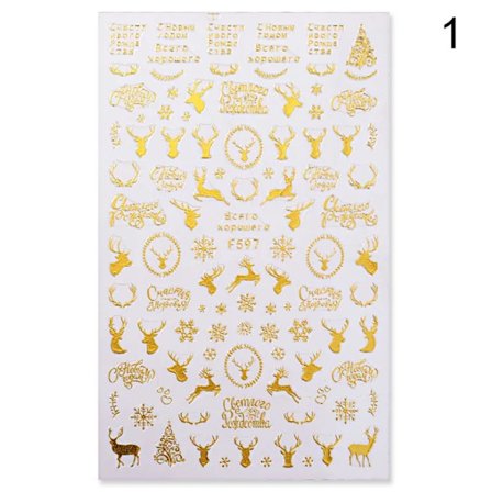 3D Nagelsticker Jul Bronzing Snöflinga på Guld/Silver Färg Nagelstickers Snöflinga DIY Nagelkonst Dekorationsstickers