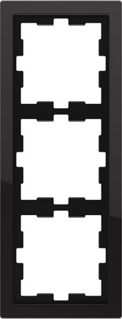 Schneider Electric MTN4030-6503 Kombinasjonsramme 3-roms, glass Onyx, svart, Strømbrytere & vegguttak