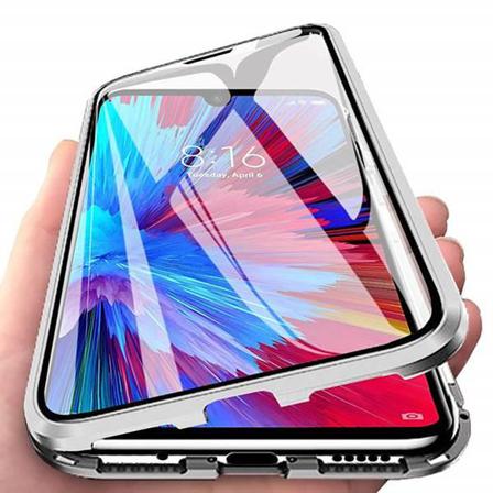 Iphone 7/8 Plus Magnetiskt 360° Skydd Härdat Glas Silver