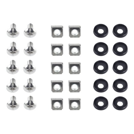 M6 screw set star groove washers + screws + nuts 10pack