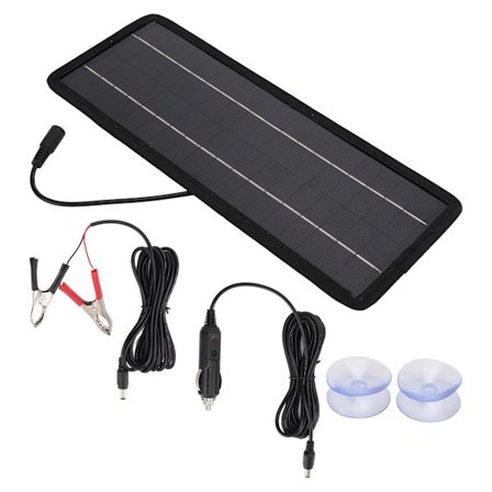 4.5W 12V Solar Bilbatterioplader Polysilicium Solpanel til Biler Båd Automobiler Konverterer 12V Batteri til 5V