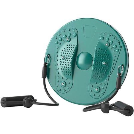 Twist Waist Disc Balance Board med Træksnor - Kropsformende Talje Drejeskive - Fitness Pladespiller til Hjemmetræning Grøn med