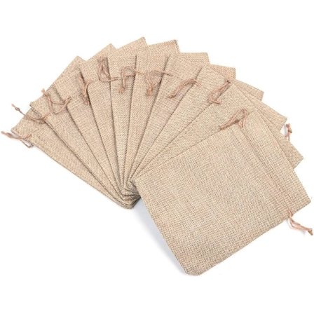 10 Pakk Naturlige Juteposer 13 x 18cm for Gaveposer, Smykkeposer, Bursdagsgaver og DIY-Prosjekter Brun