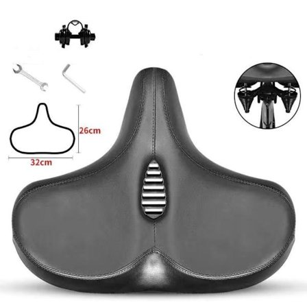 Ekstra Bredt Smertefrit Cykelsæde Komfortabelt Cykelsæde - Ekstra Bred Blød Polstring Åndbar Ergonomisk