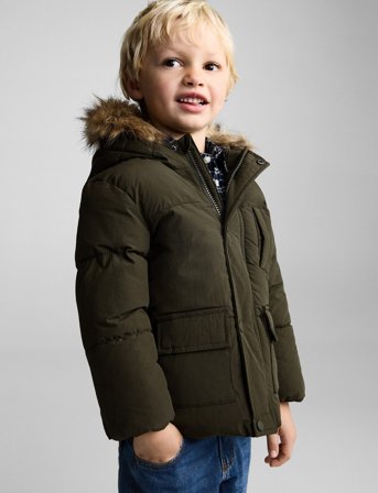 Mango Fleece-Lined Quilted Anorak - Green - 80