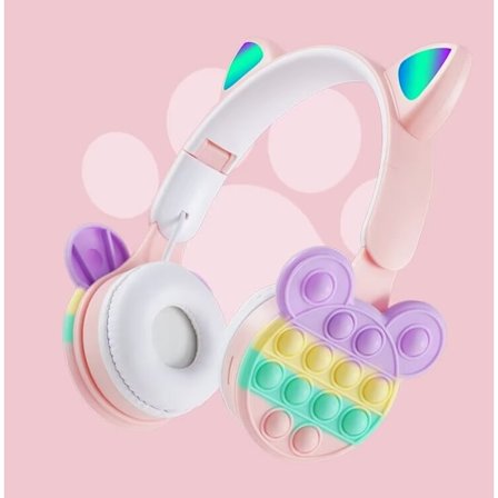 Trådlösa hörlurar för barn, hörlurar för skolan, färgväxlande L